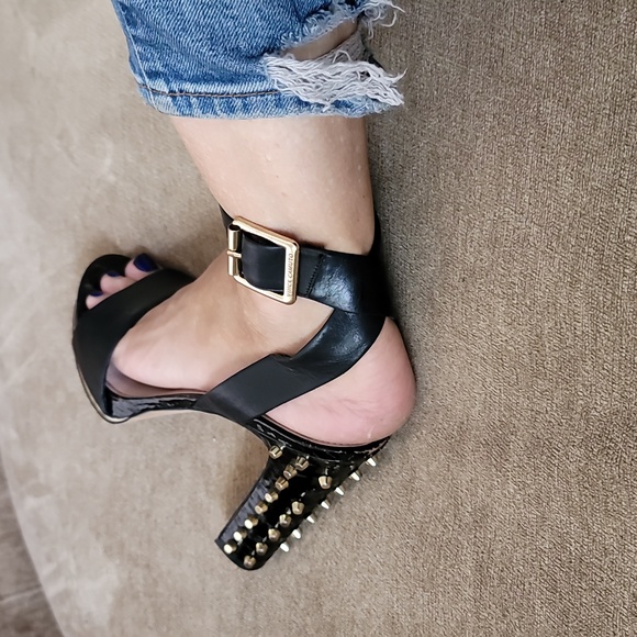 Vince Camuto Black Heels with Gold Studs - Picture 4 of 16